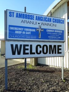 signage outside St Ambrose Church