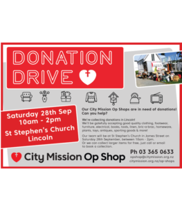 City Mission Donation Drive poster